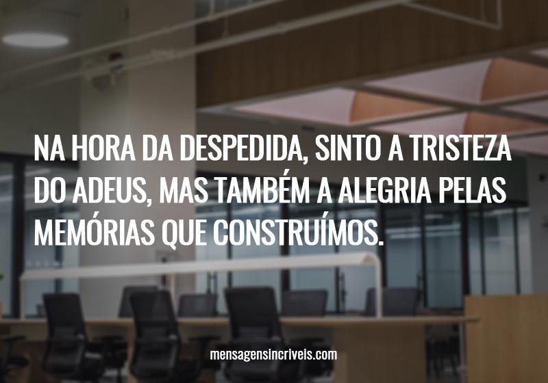 Na hora da despedida, sinto a tristeza do adeus, mas também a alegria pelas memórias que construímos.