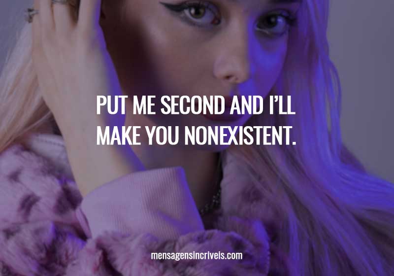 Put me second and i’ll make you nonexistent.